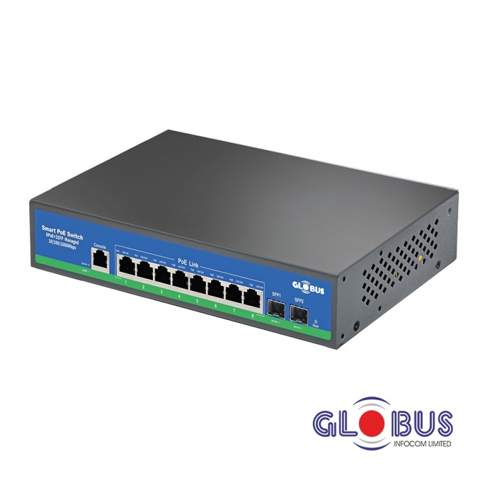 8 Port Gigabit Ethernet PoE Switch with 2 SFP Uplink Port (Managed)