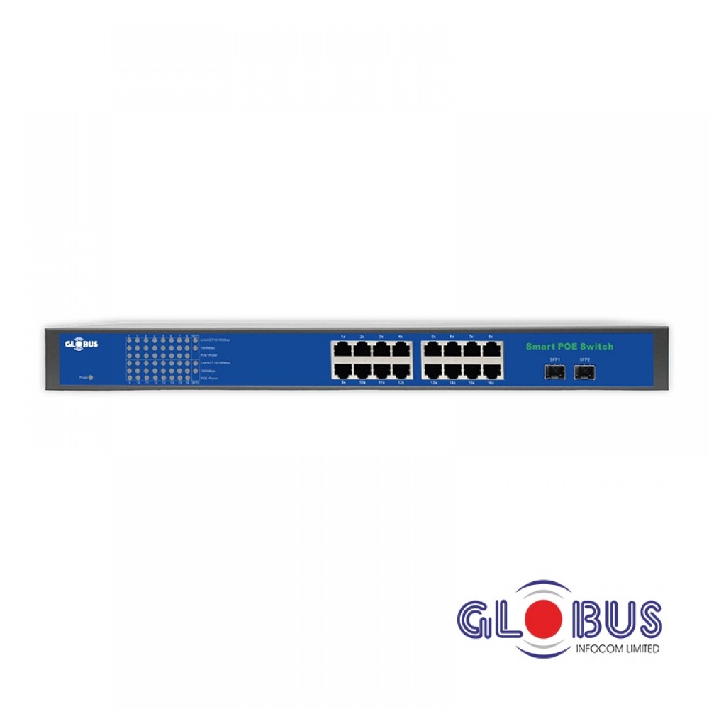 16 Port Gigabit Ethernet PoE Switch with 2 SFP Uplink Port