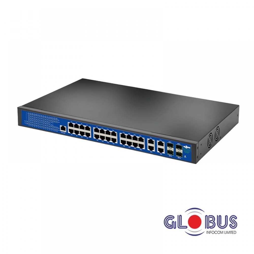 24 Port Gigabit Ethernet PoE Switch with 4 Gigabit 4 SFP Uplink Port (Managed)