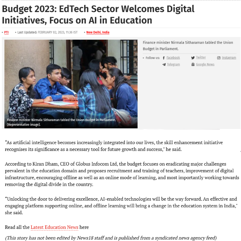Kiran Dham shares her views on the Budget 2023